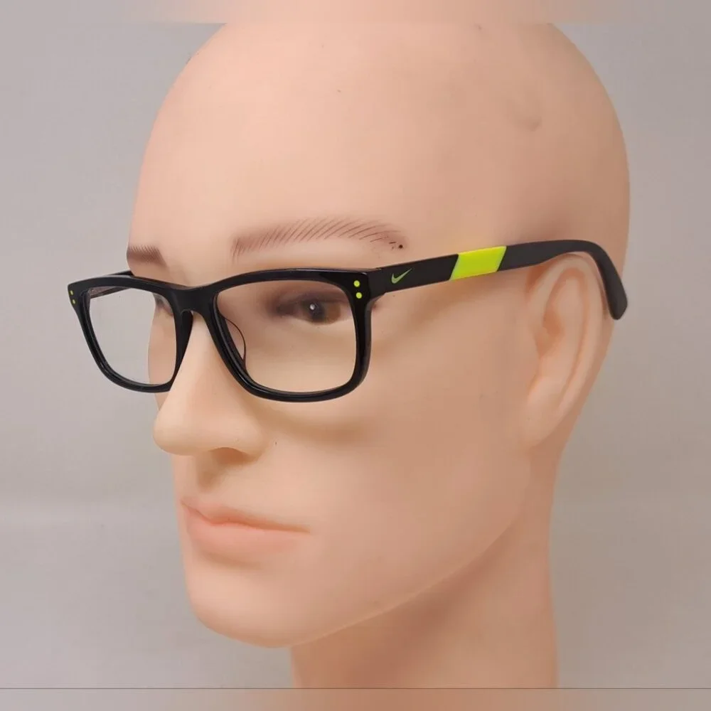 Nike Kid Glasses Frames Swoosh Black Yellow Square 5536 010 49-15-140